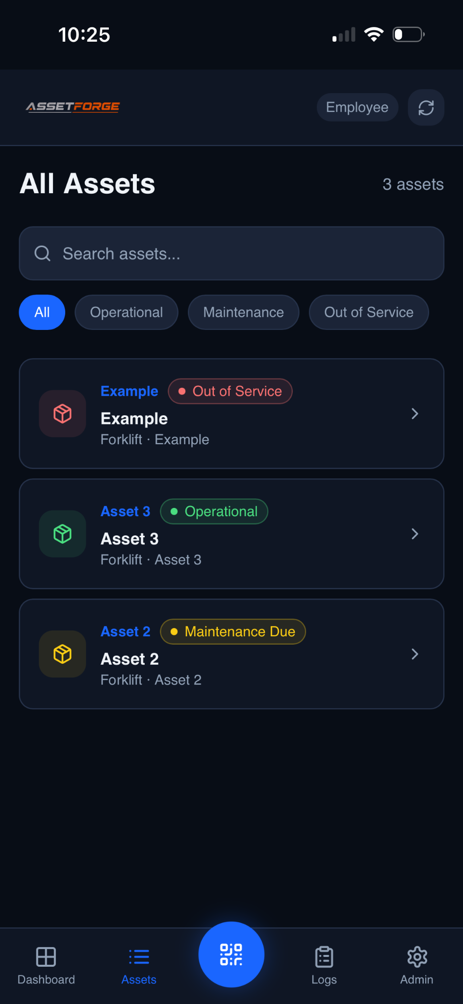 AssetForge mobile assets screenshot